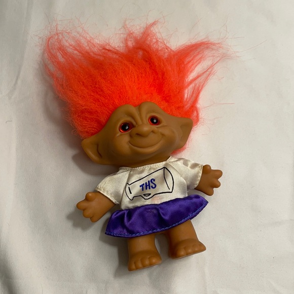 Vintage Treasure Troll Doll w/ Cheerleading Outfit - Picture 1 of 9